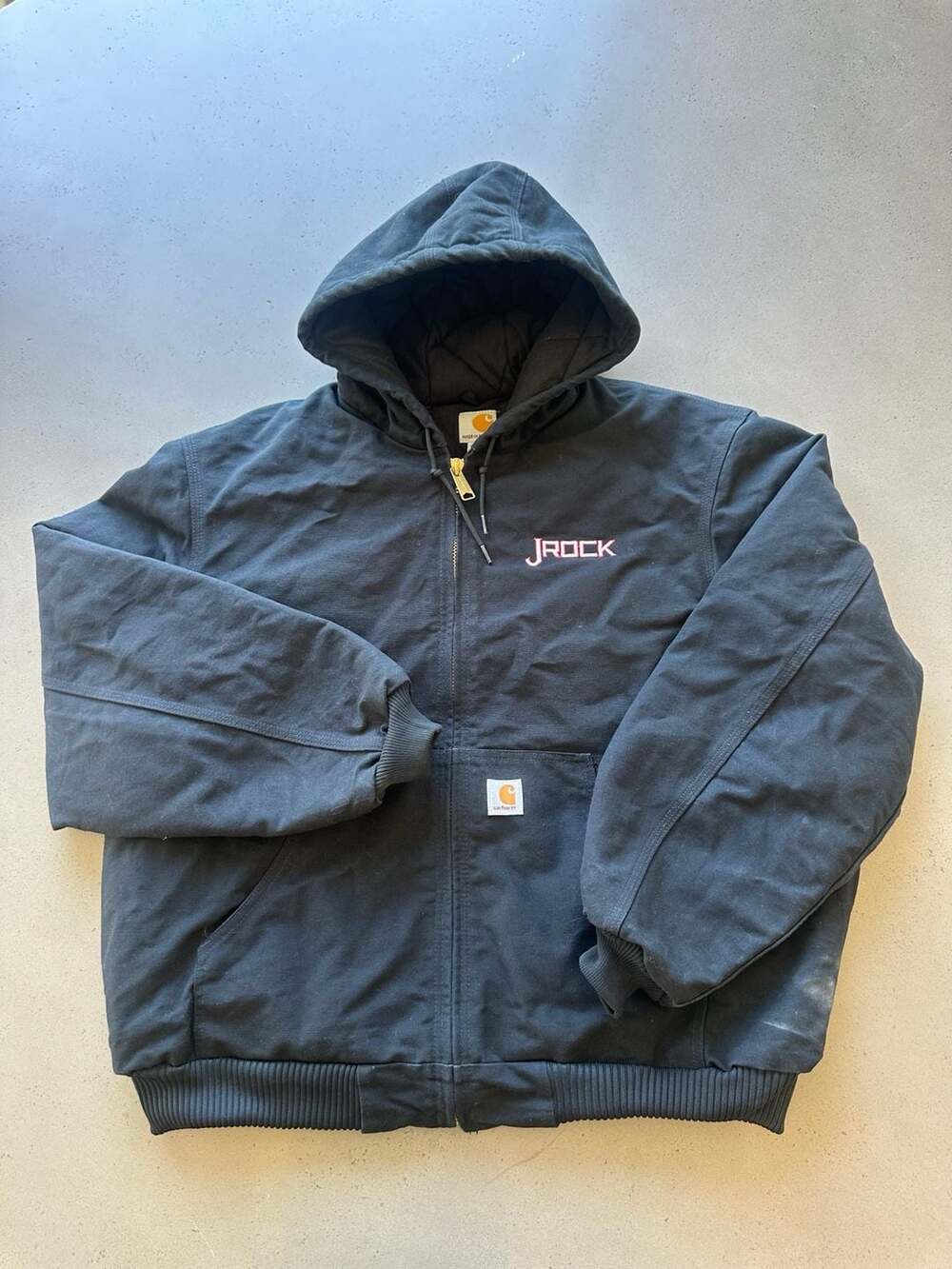 Carhartt J140-BLK Quilted Flannel-Lined Active Jac Black Work Jacket XL